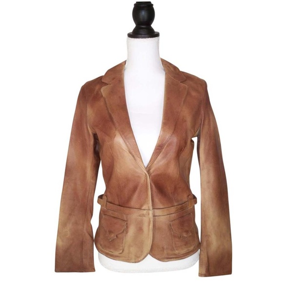 Aeropostale Jackets & Blazers - Aeropostale REAL LEATHER Jacket S Distressed SOFT